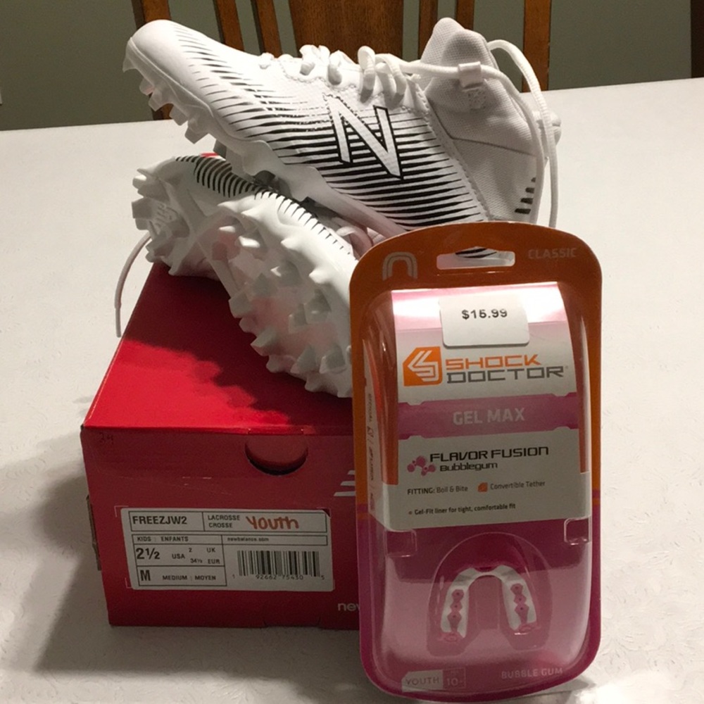 Youth Lacrosse cleats size 2 1/2 youth mouthguard